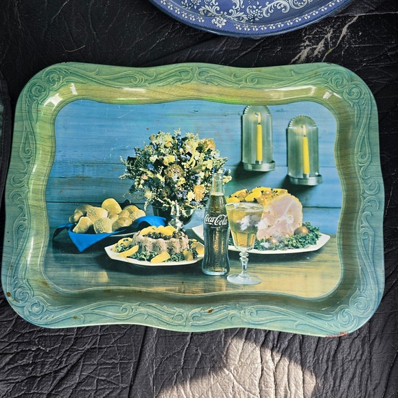 Vintage Coca Cola Metal Serving Tray Food and Drink Still Life Decor - Picture 1 of 5